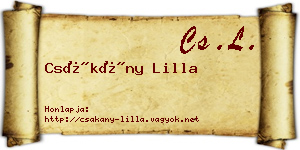Csákány Lilla névjegykártya